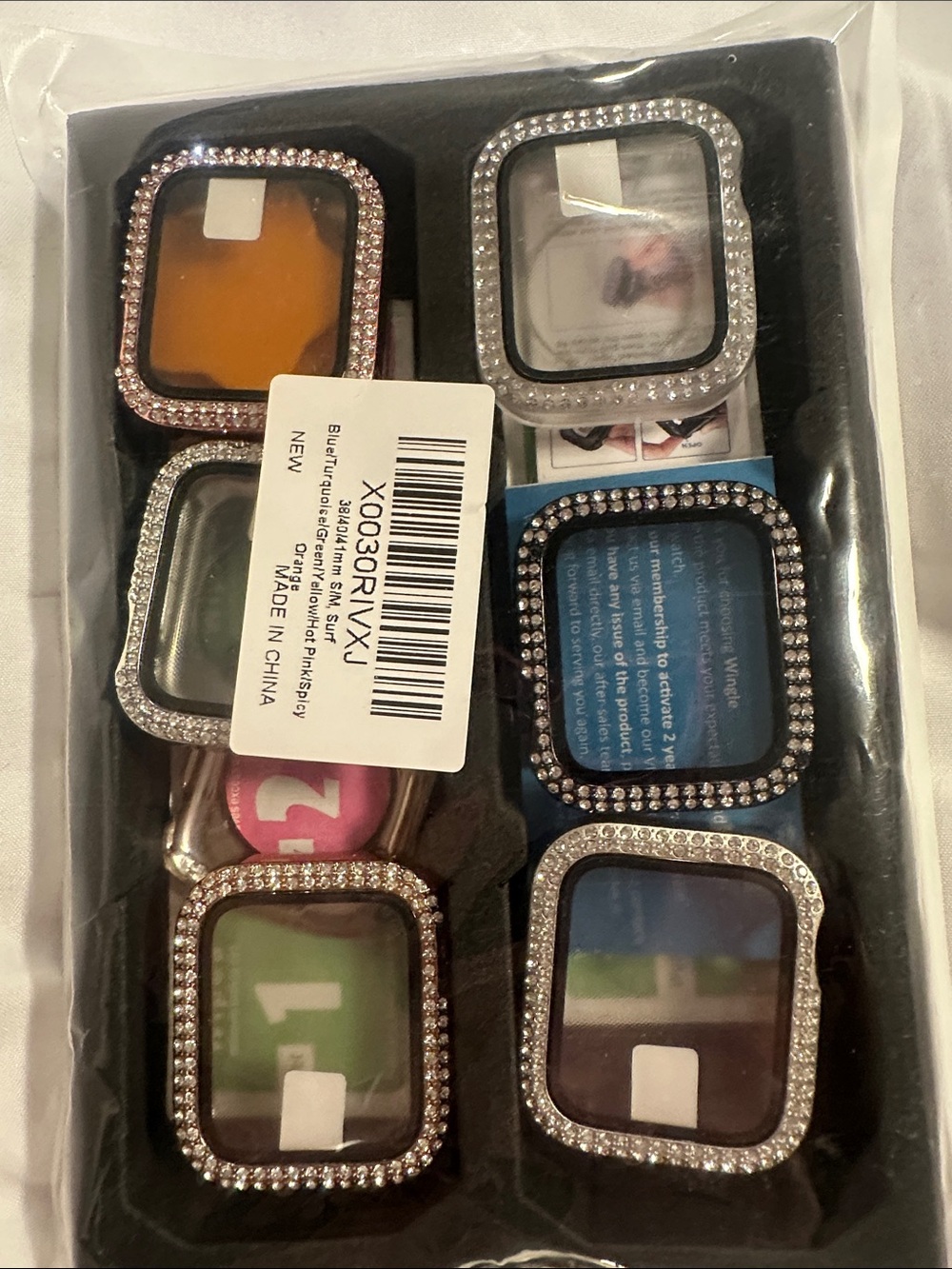Sparkle Bling Protective Case Lens Covers for Smartwatch - Rose Gold